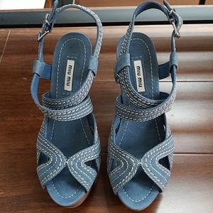 New in the box Miu Miu platform sandals size 6.5